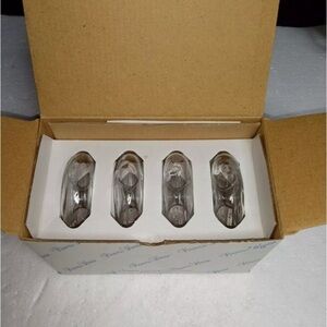 Vintage Princess House #186 Set of 4 Clear Crystal Glass Floating Flower Rings